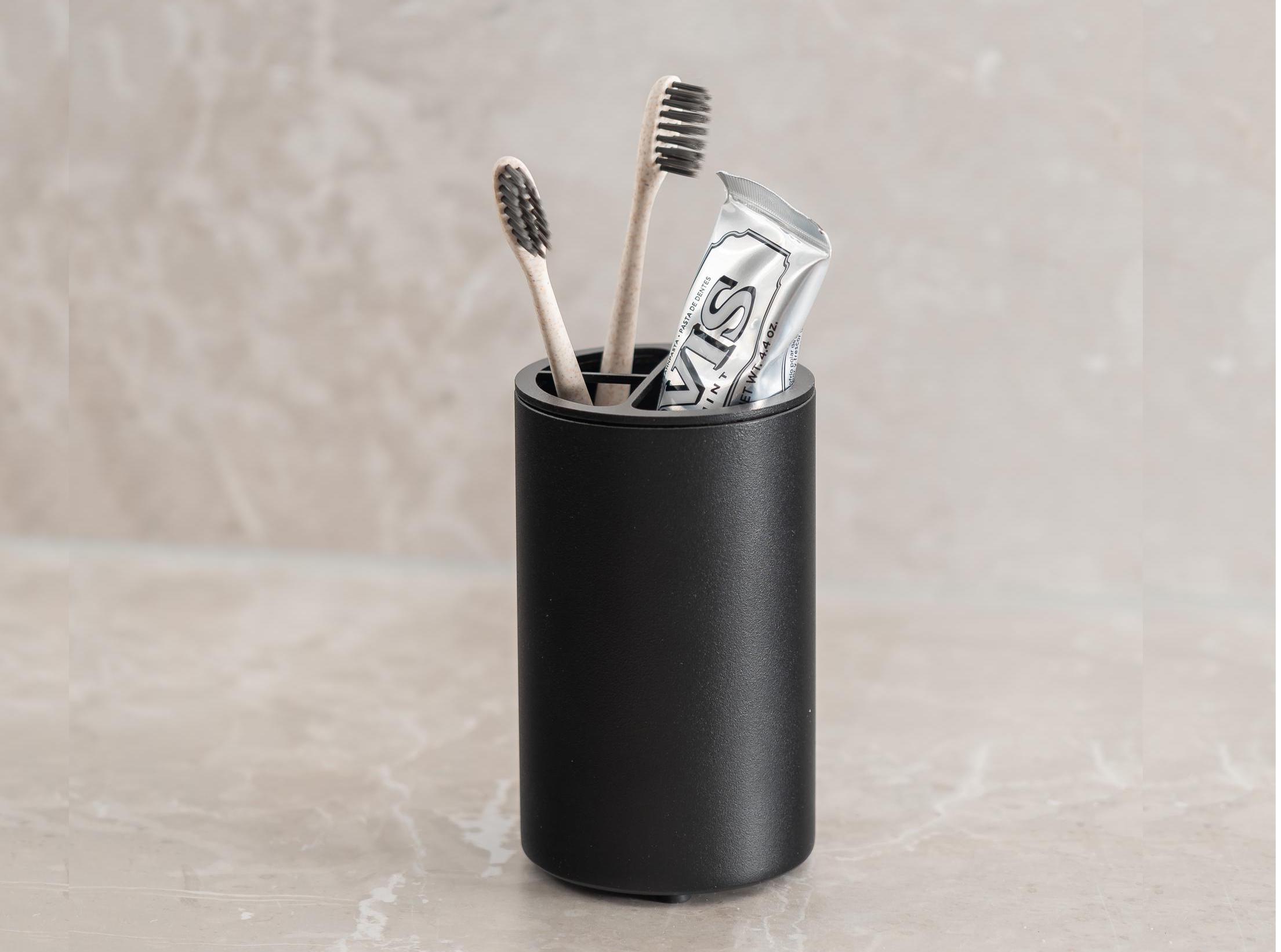 Modern Black cup for toothbrushes, toothbrush holder to industrial bathroom, bathroom accessories, bath cup, dabstory DEMITTI