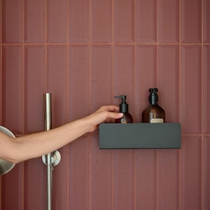 Black Shower Shelf, Stainless Steel Bathroom Caddy, Minimalist Floating Shelf Modern Farmhouse, DOCIA image 12