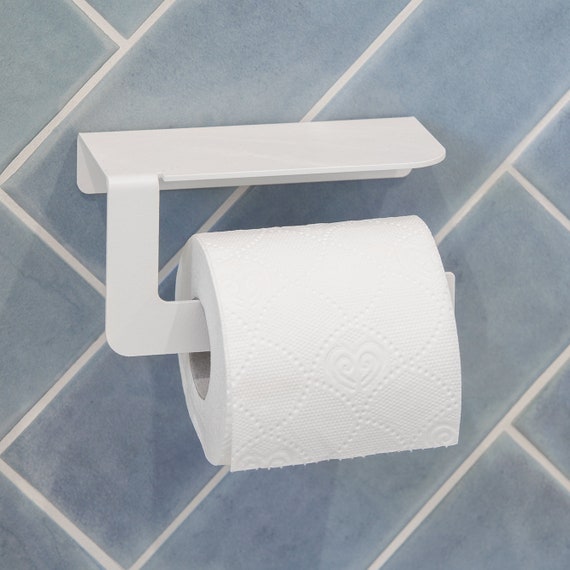 Minimalist Farmhouse White Toilet Paper Holder to Modern Bathroom