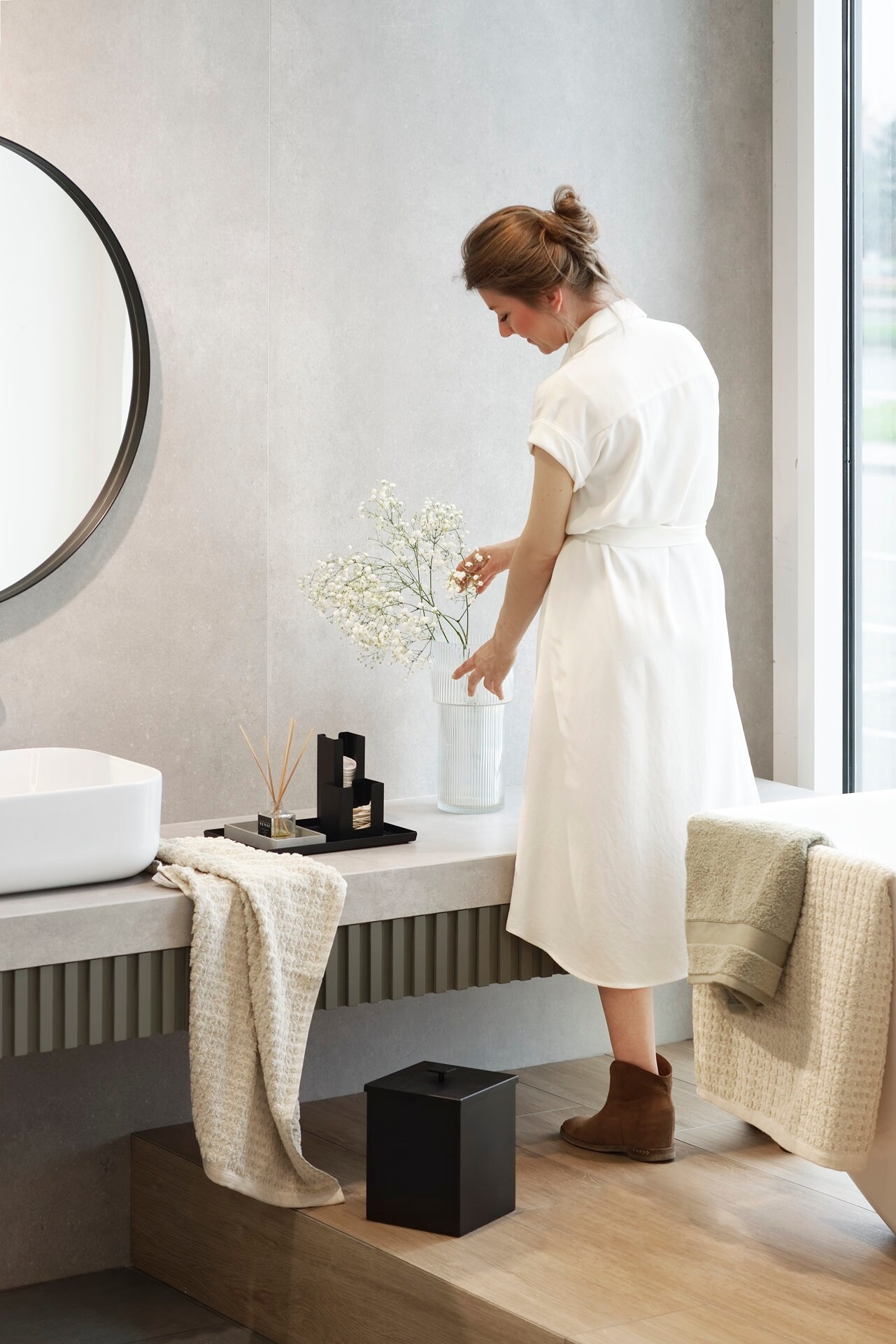 Small Black Modern Bathroom Bin PICO Bathroom Rubbish Basket Etsy