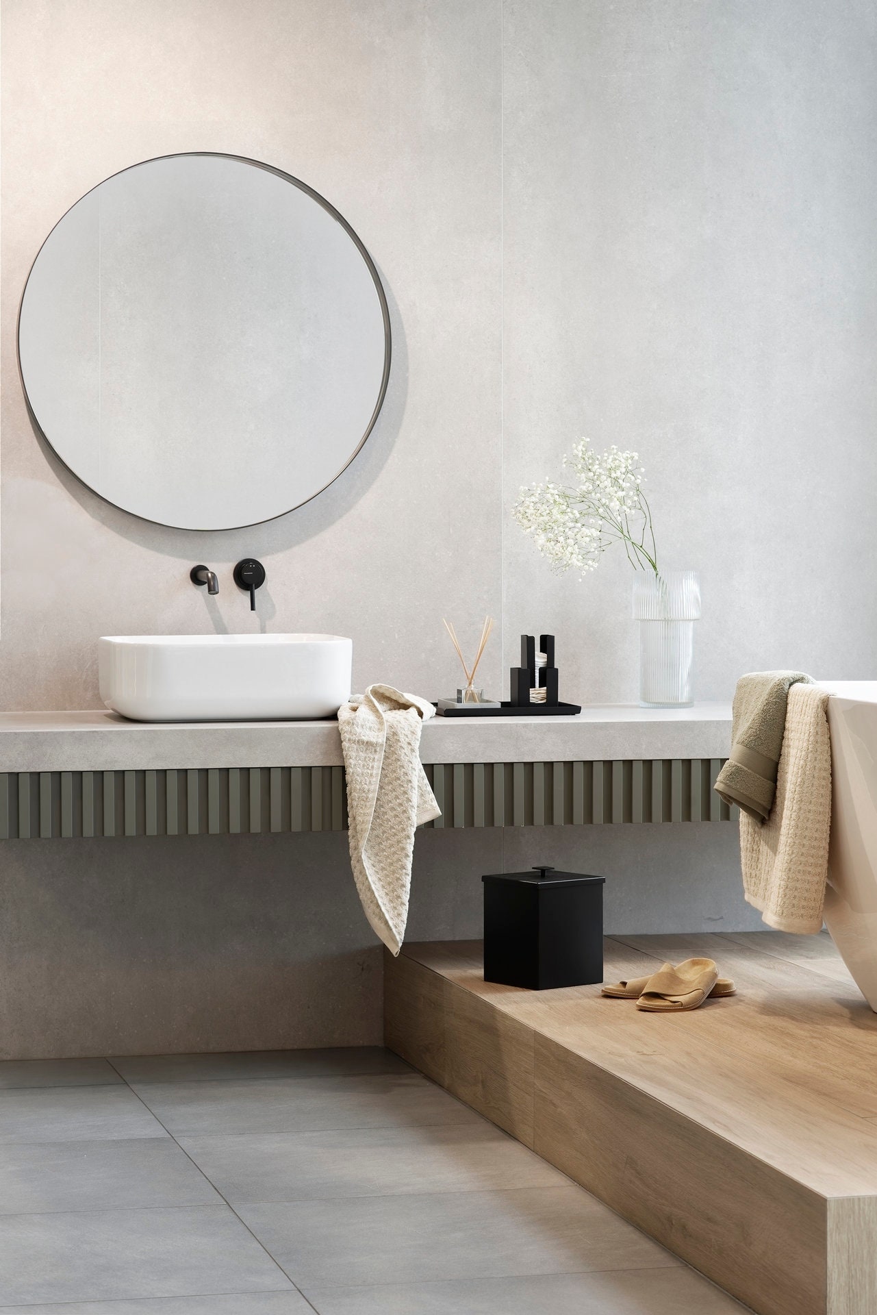 Small Black Modern Bathroom Bin PICO Bathroom Rubbish Basket Etsy