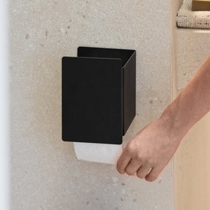 Porta wc nero, dispenser carta igienica moderno Accessori bagno senza foratura, porta carta igienica bagno minimalista CURRATO