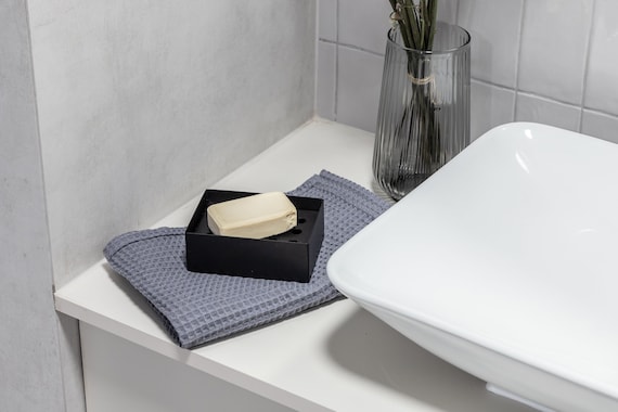 Modern Soap Dish OMIA, Black Soap Tray, Bathroom accesories, soap holder, Draining Soap Dish, dabstory, porte savon drainant bathroom tray