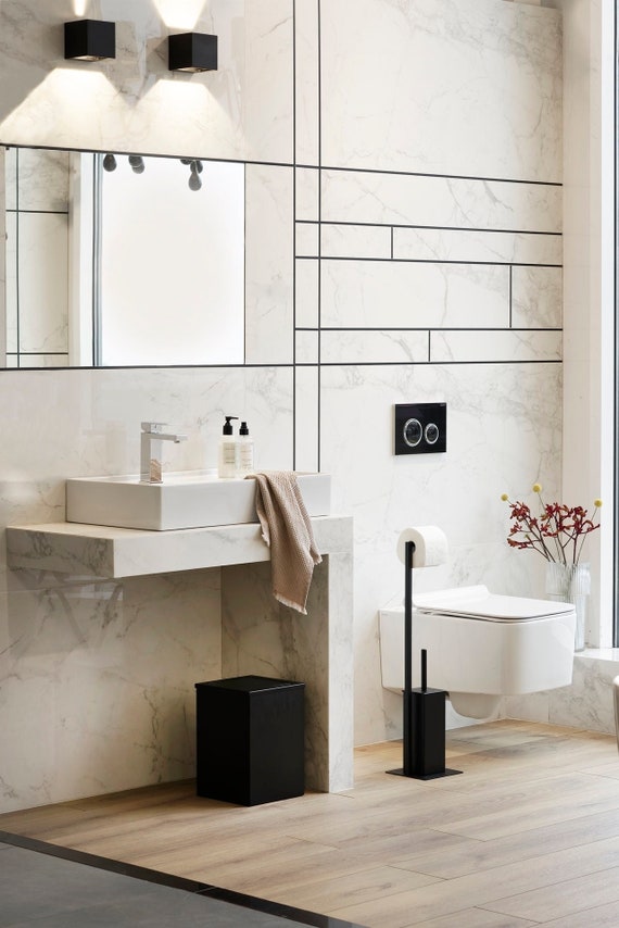 Modern Farmhouse Black Toilet Paper Holder DIARA, Bathroom Accessories Set,  Minimalist Toilet Paper Holders to Modern Bathroom, DABSTORY -   Singapore
