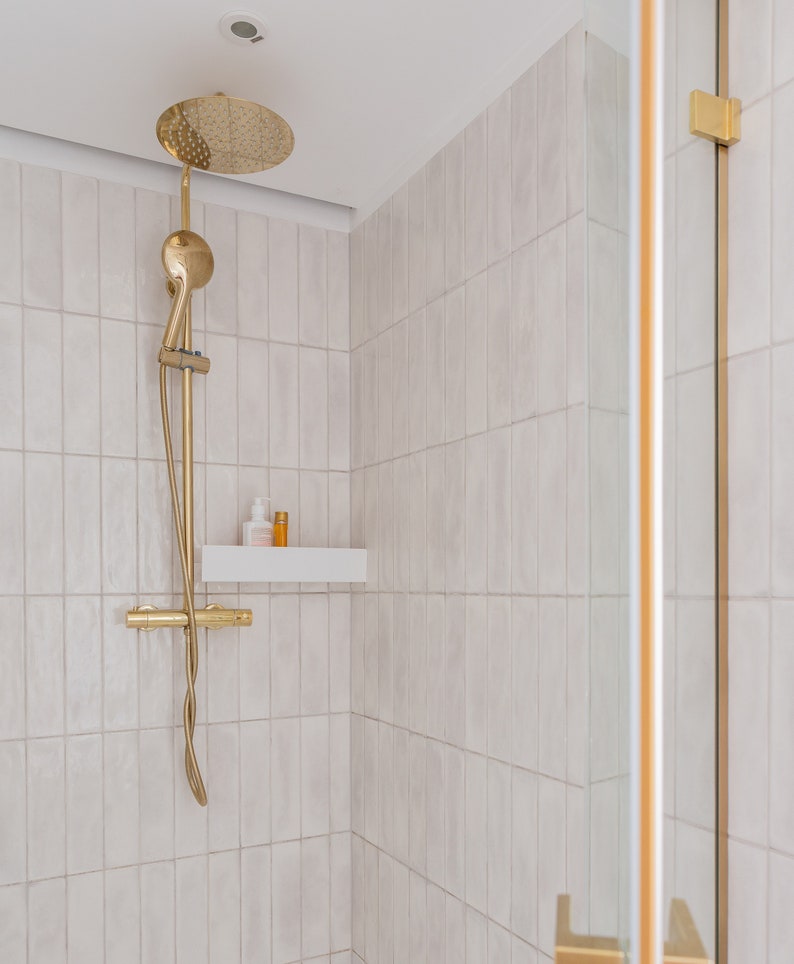 White Modern Shower Shelf Bathroom Sfelf Floating Shelf - Etsy