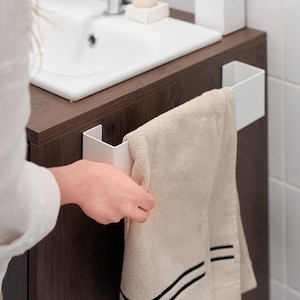 White Towel Bar, Bathroom railing Single white Towel Hanger bath towel bar Steel towel rail towel holder towel rack hand towel holder FIONDA
