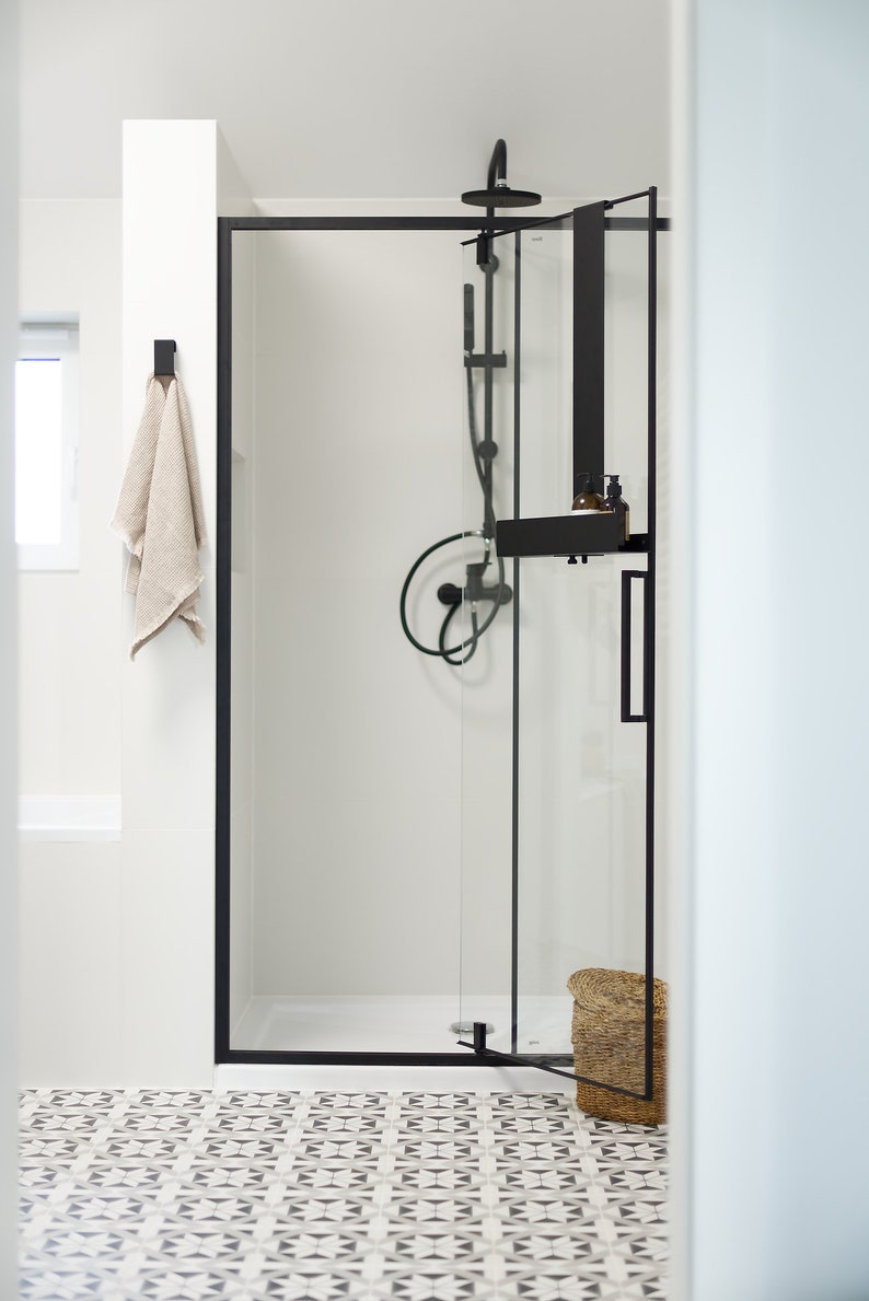 Modern Black Towel Hanger, Minimalist Bathroom Hook, Towel rack, storage organization, ROY image 9