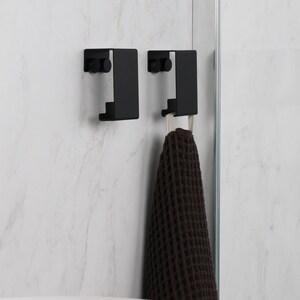 Modern Black Towel Hanger, Minimalist Bathroom Hook, Towel rack, storage organization, ROY image 11