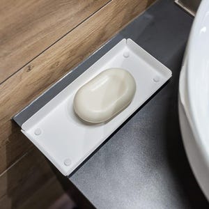 White Steel Tray, Minimalist Jewelry Dish, Modern Home Decor, Catch All Tray LARS image 12