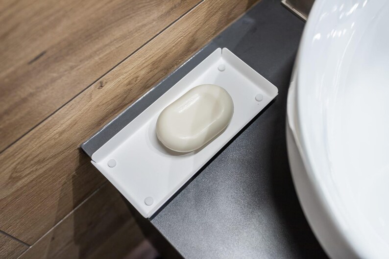 White Steel Tray, Minimalist Jewelry Dish, Modern Home Decor, Catch All Tray LARS image 12