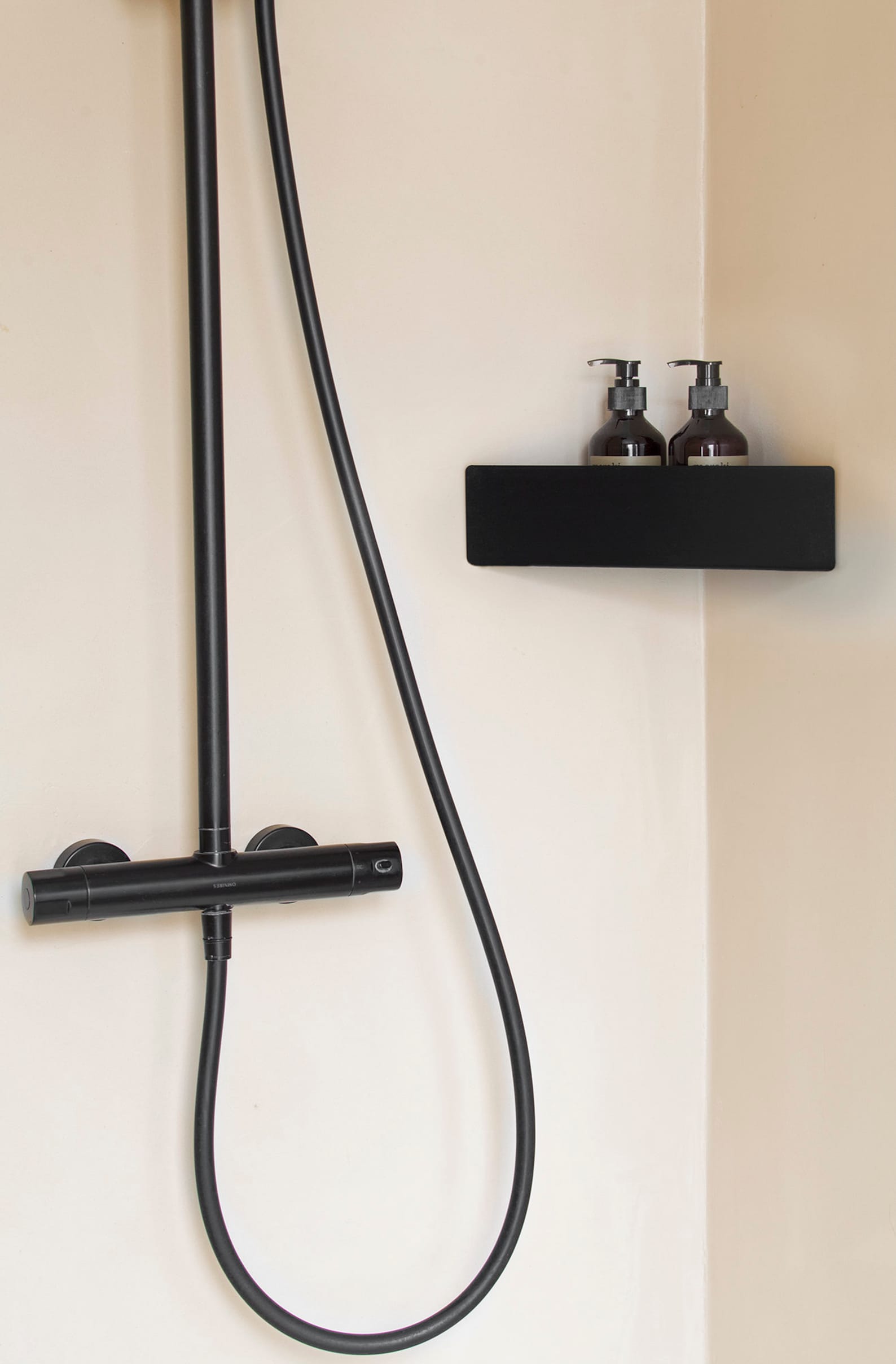 Black Corner Shower Shelf Bathroom Shelves Minimalist Shower Etsy