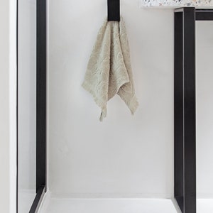 Modern Black Towel Hanger, Minimalist Bathroom Hook, Towel rack, storage organization, ROY image 2