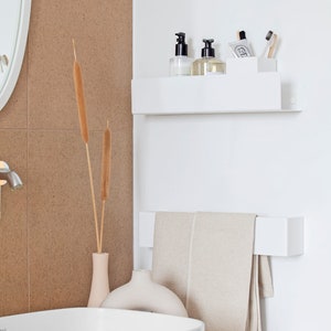 White Towel Hanger to modern bathroom, white modern bathroom accessories, dabstory bathroom design FIONDA zdjęcie 6