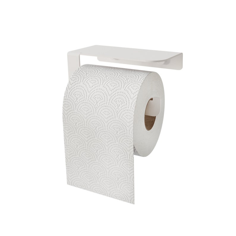 Minimalist Farmhouse white Toilet Paper Holder to modern | Etsy