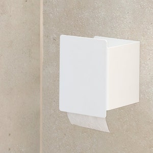 Porta carta igienica bianco, moderno porta carta igienica Porta carta igienica minimalista CURRATO Accessori per il bagno senza forare,
