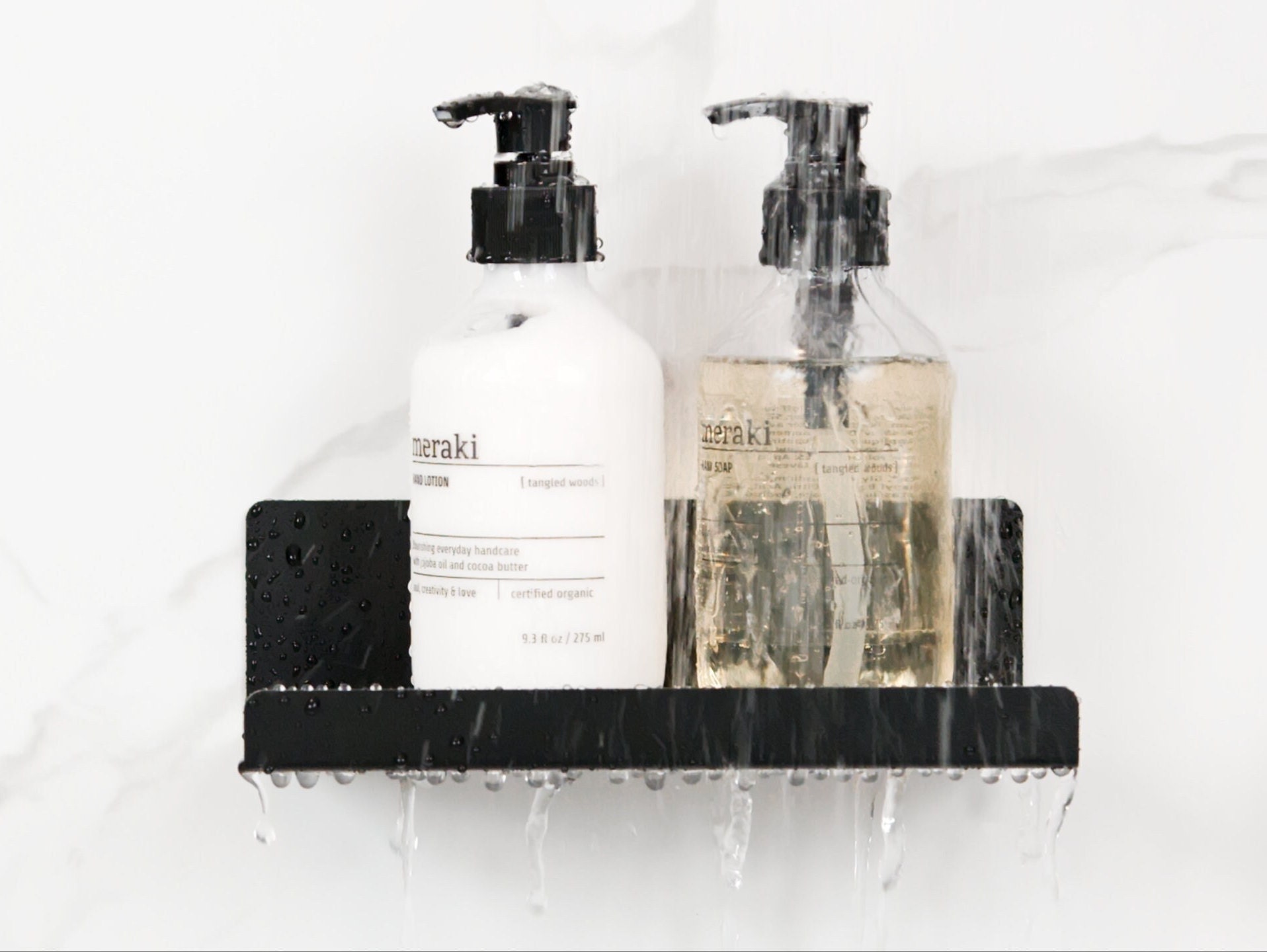 5 Piece Black Shower Organizer Set- Shower Caddy, Soap Shampoo Gel