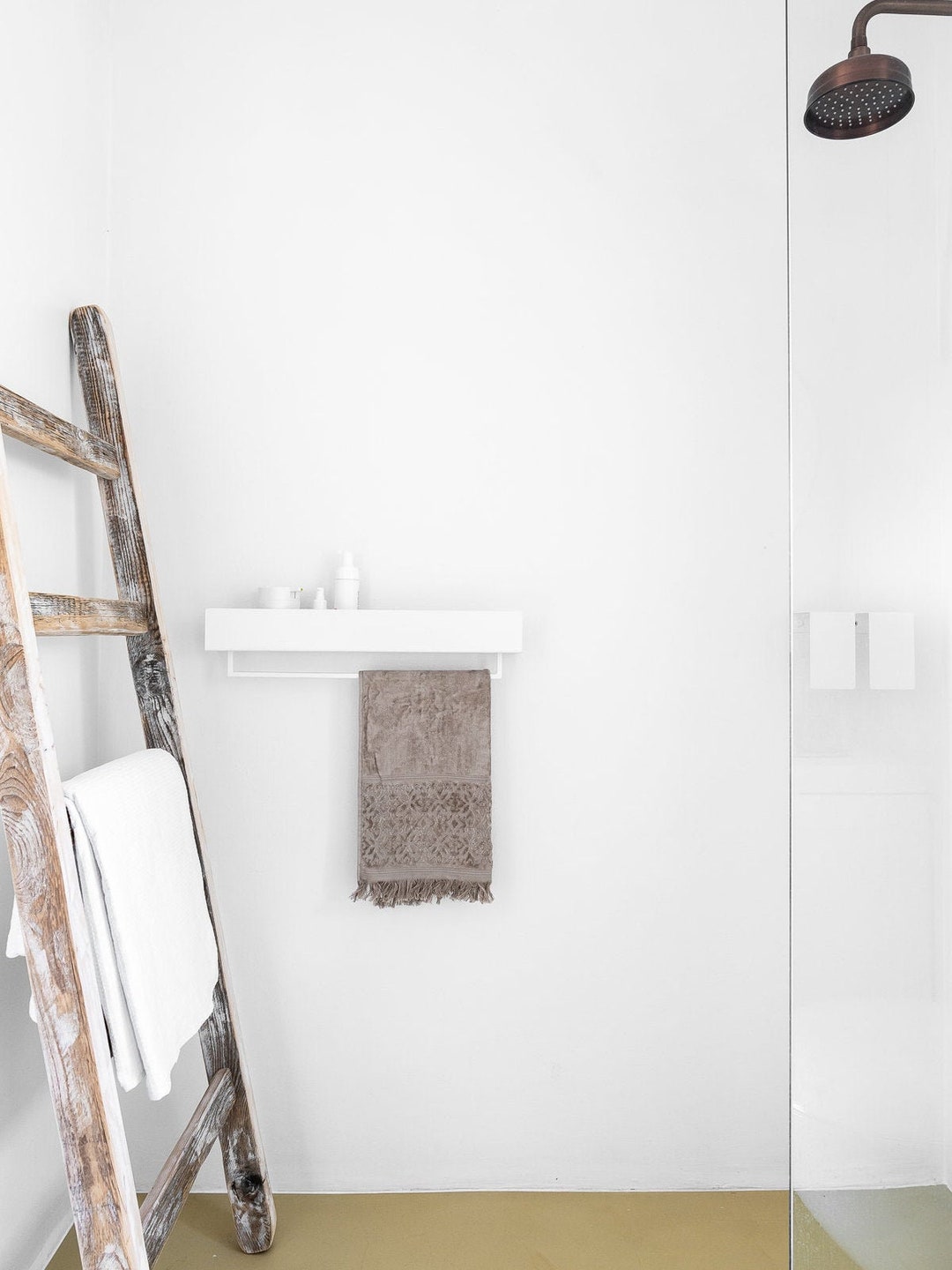 Modern Bathroom Shelf, Farmhouse Bathroom, White Shower Shelf, Bathroom Accessories, Modern ...
