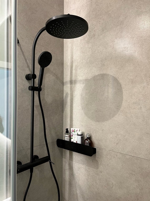 Estante de ducha negro redondeado RAGIO, accesorios de baño