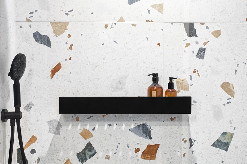 Modern Farmhouse Black Shower Shelf DOCIA bathroom Etsy