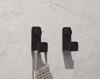 Matte Black Wall Hook, Modern Robe Hanger, Industrial bathroom towel Hook, NUV