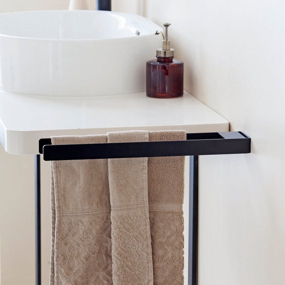 Colgador de toallas doble negro para baño moderno, accesorios de baño  modernos negros, diseño de baño dabstory, RICOBI -  México