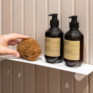 Étagère de douche blanche, étagère de salle de bain style maison de campagne, étagères flottantes, alternative au caddie de douche OTEA