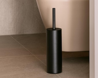 Moderne zwarte toiletborstel en houder, vrijstaande toiletborstels EQULA