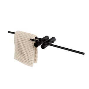Black double towel rail, Wall Mounted Double Towel Bar Bathroom rails Dual Black Towel Hanger Steel towel rail towel holder towel rack FERRA