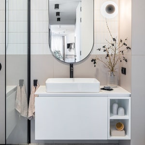 Black Towel Hanger, modern minimalist bathroom, hook ROY image 6