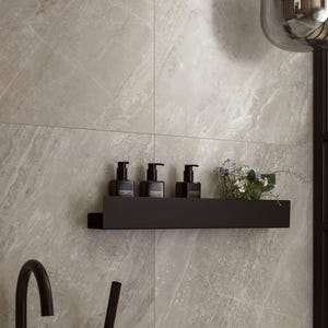 Black Shower Shelf, Stainless Steel Bathroom Caddy, Minimalist Floating Shelf Modern Farmhouse, DOCIA image 20
