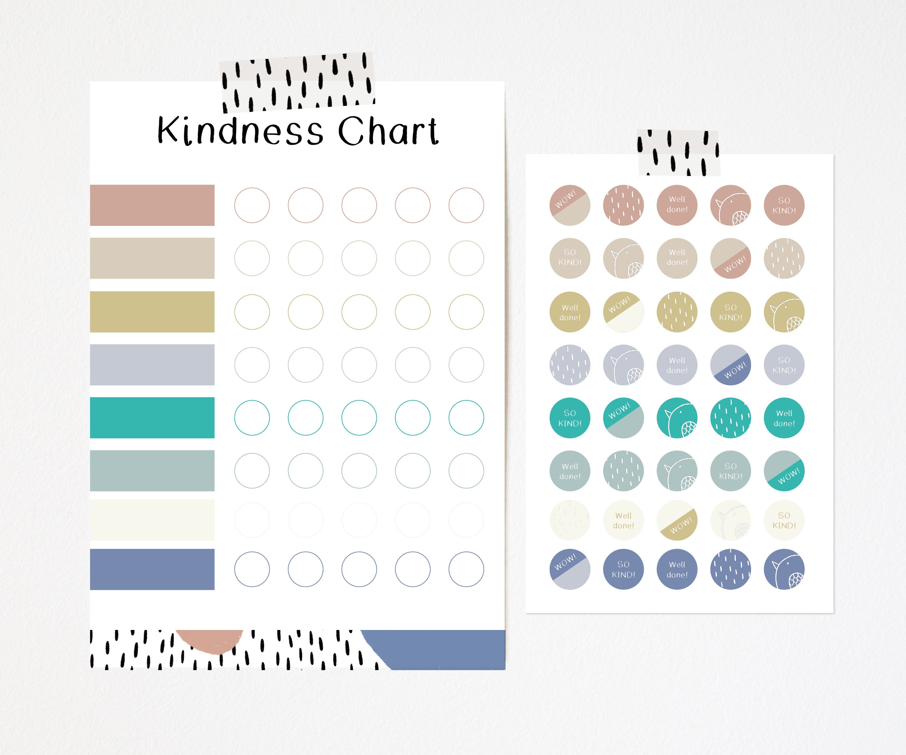 Kindness sticker chart Kids daily kind acts Printable | Etsy