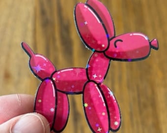 Holographic Balloon Dog Vinyl Sticker