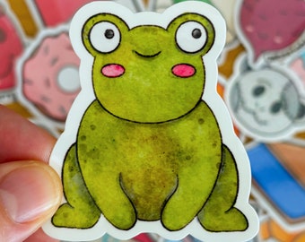 Watercolor Frog Vinyl Sticker