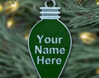 Personalized 3D Printed Christmas Ornament