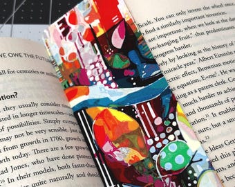 Colorful Abstract Floral 3D Printed Bookmark