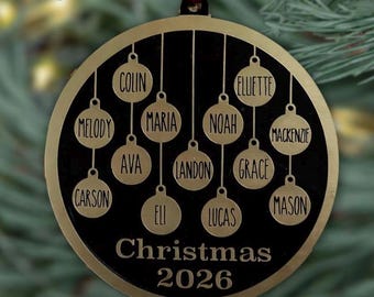 Personalized Large Family Christmas 2026 Ornament