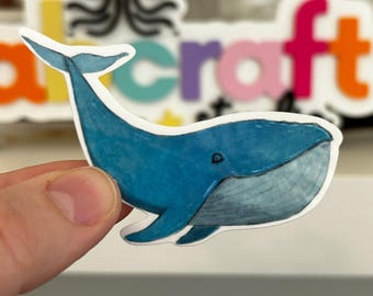 Watercolor Whale Vinyl Sticker