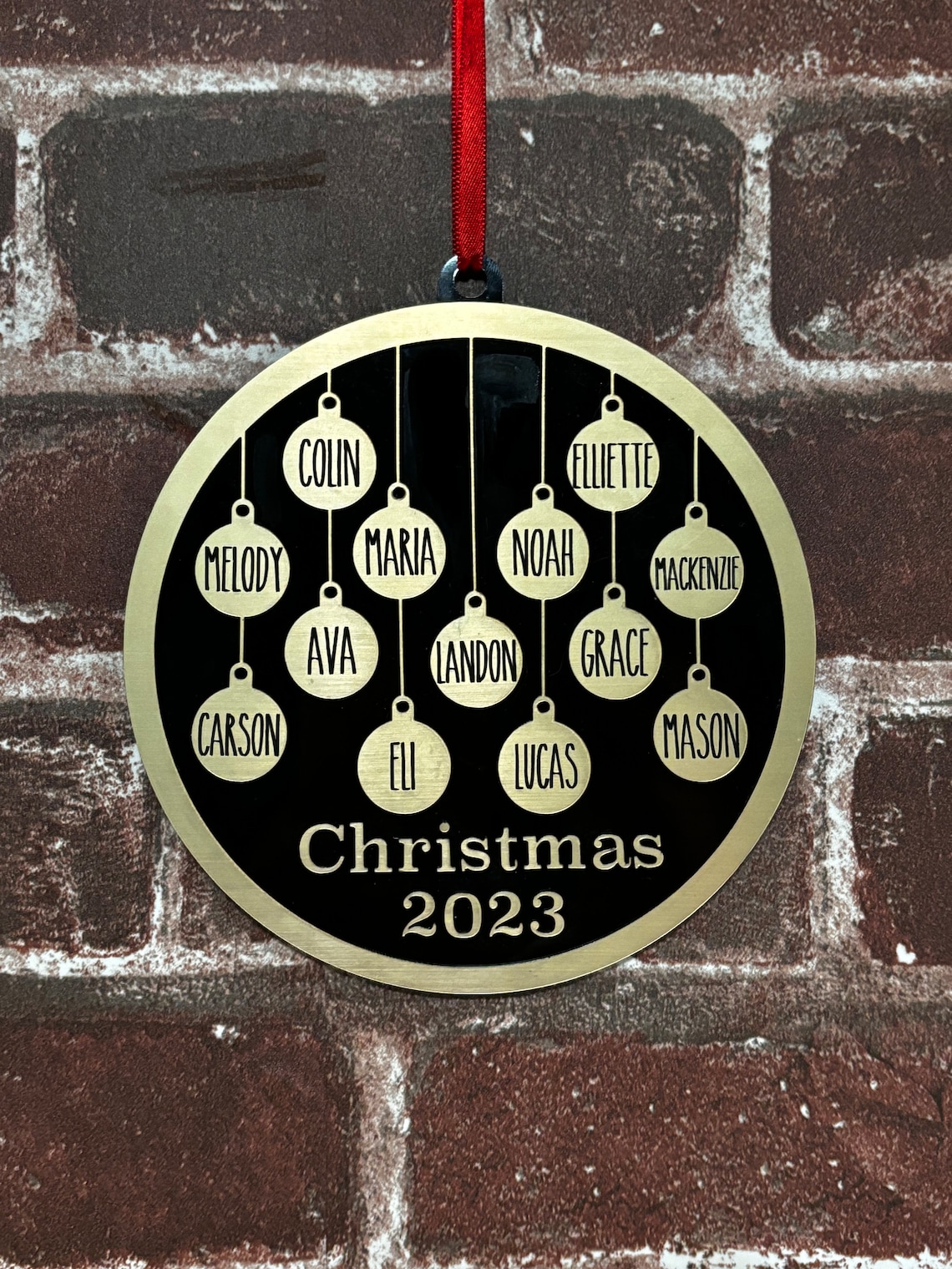 Custom Christmas Ornament 1114 Family Members Personalized Metal