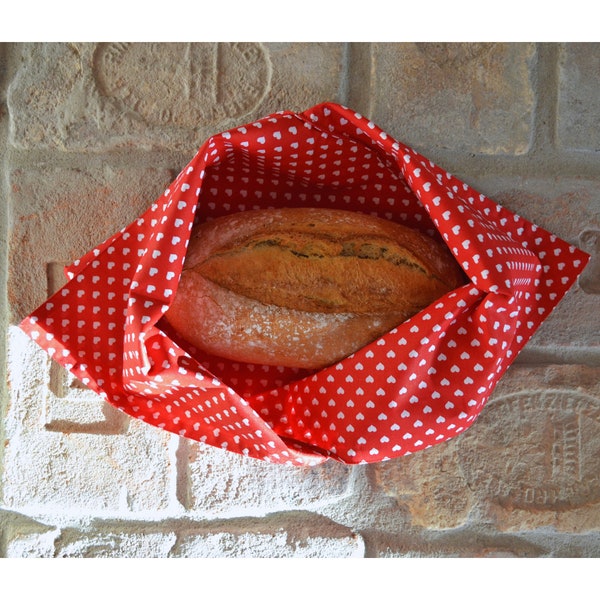 Sustainable Zero Waste Bread Bag Fabric Home Kitchen Storage Linen Bento Bag Printed Cloth Sack 100% Cotton Bag For Bread