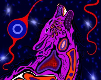 Lone Wolf Art Print,  Cardstock