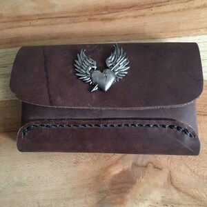 Cartera de cuero de sillín / portatarjetas
