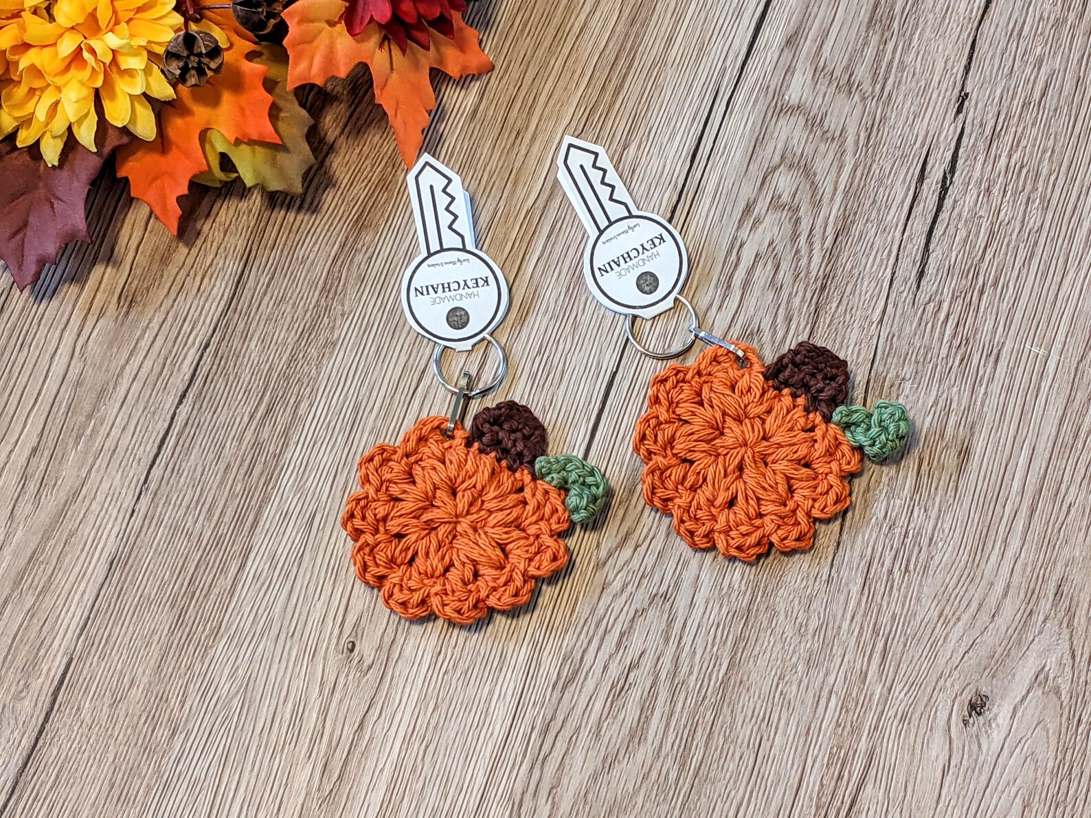 Pumpkin Keychains Crocheted Pumpkins Crochet Keychains Boho Etsy