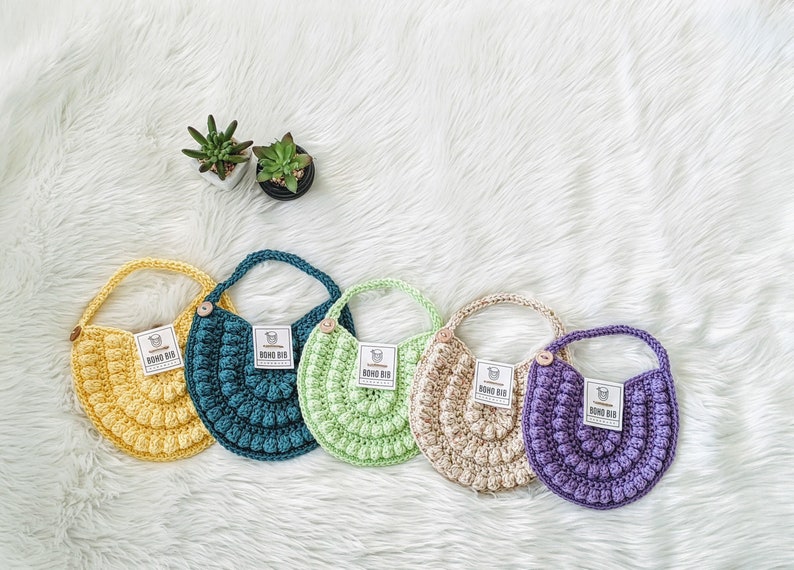 Toddler Bib Drool Bib Baby Shower Gift Crochet Bib Teething Bib Bitty Boho Bib Baby Boho Bib
