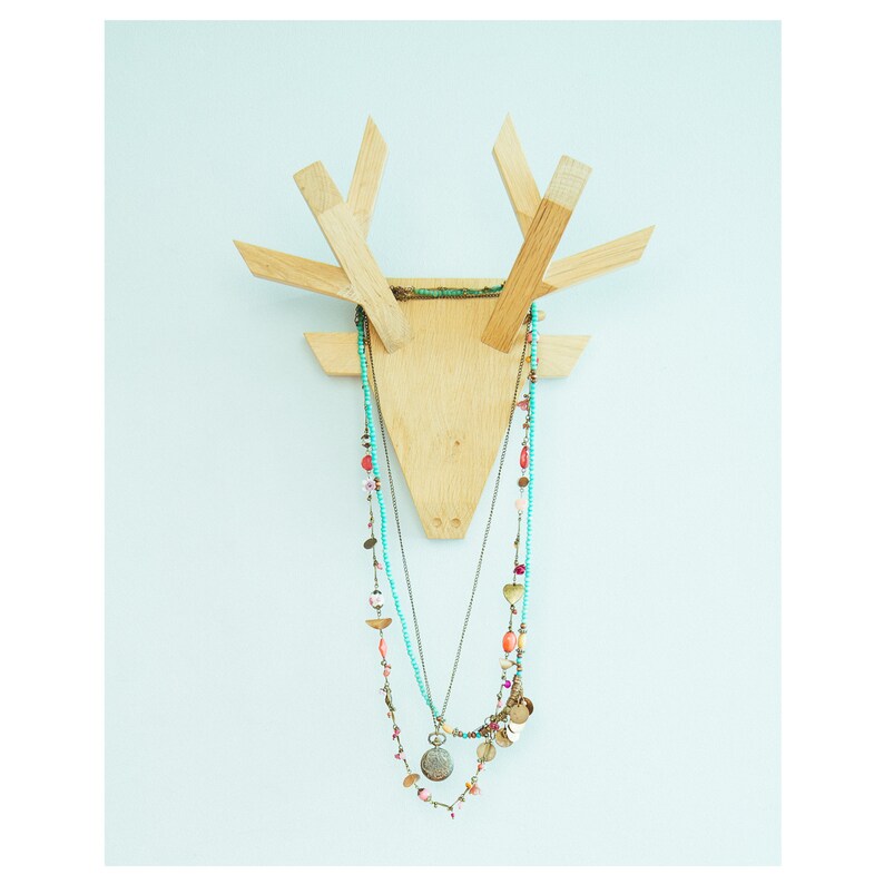 The Stag Wall Mount Trophy Coat Rack Minimal Jewlery Etsy