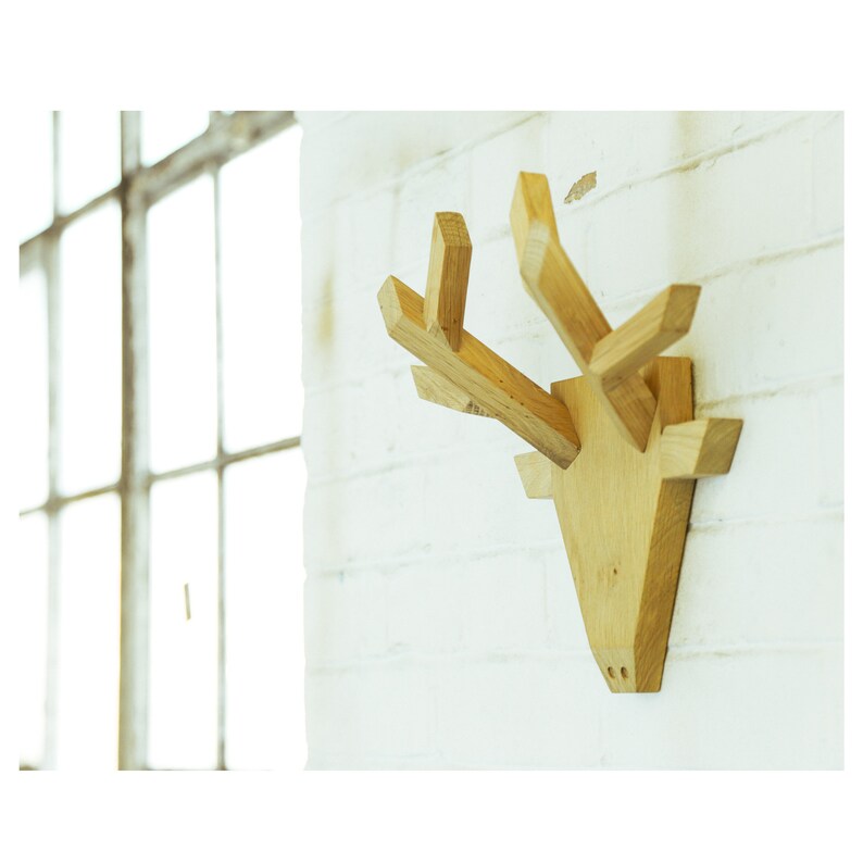 The Stag Wall Mount Trophy Coat Rack Minimal Jewlery Etsy