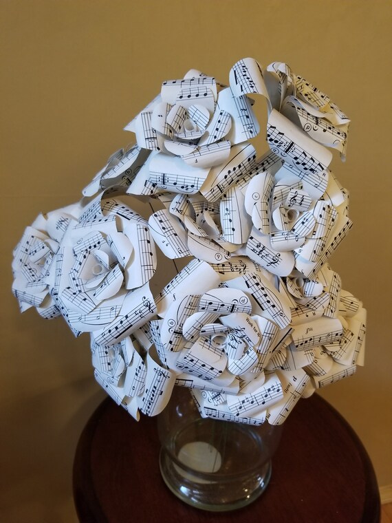 Fleurs De Partition De Musique Une Douzaine Bouquet Fleurs De Mariage Décoration Amateur De Musique Professeur Apprecition Cadeau De Fête Des