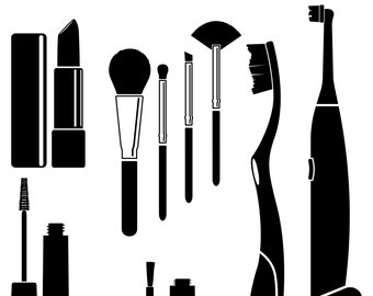 Makeup bundle- svg, makeup brushes, cut files for cricut and silhouette