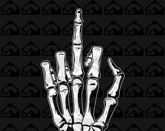 Skeleton middle finger svg png, instant download