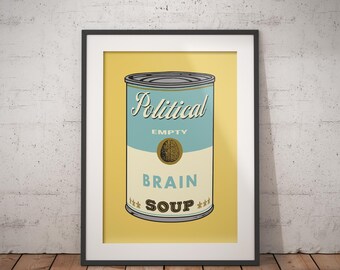 Andy warhol's Cans inspired printable poster turquoise, Pop Art, Mid-Century Modern, Wall Art