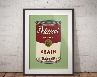 Andy warhol's Cans inspired printable poster red, Pop Art, Mid-Century Modern, Wall Art
